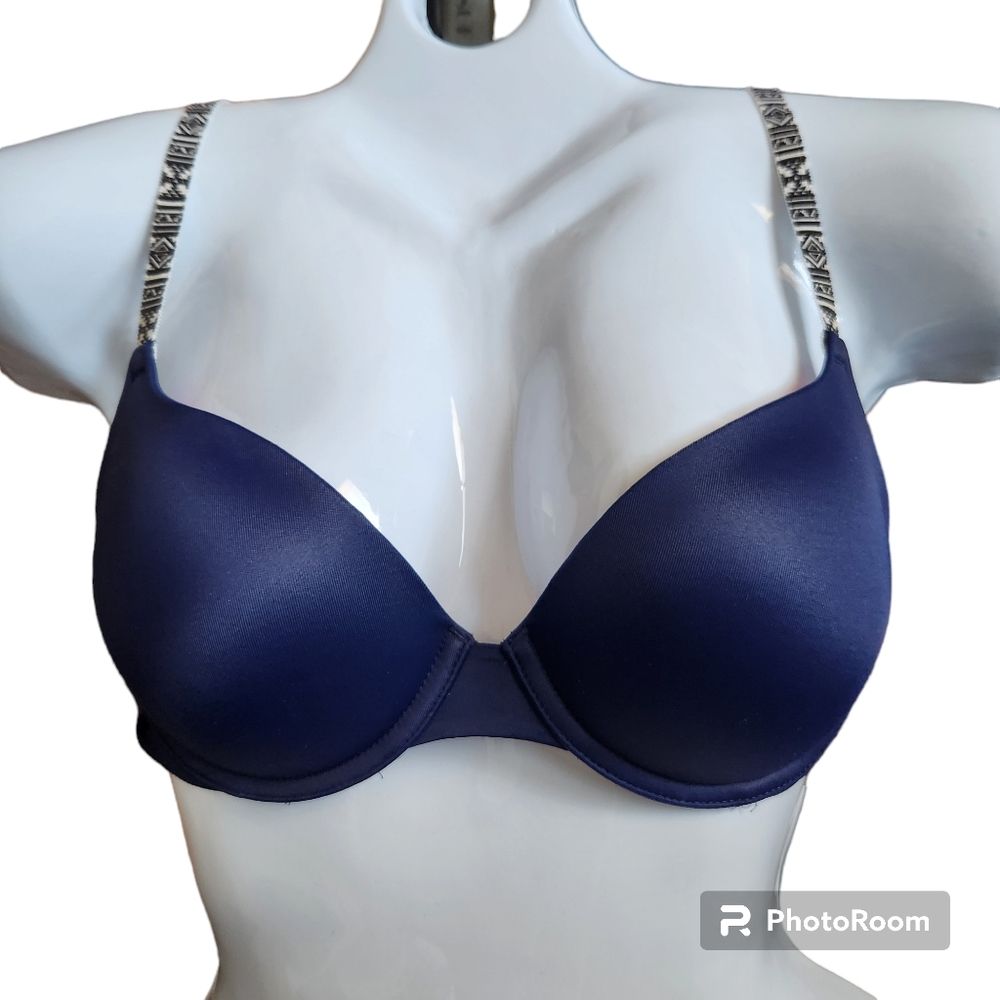 PINK by Victoria's Secret "Wear Everywhere" Push Up Bra in Navy Blue  32D